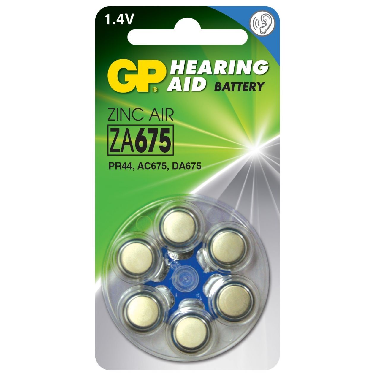 Элемент питания для слухового аппарата "GP" ZA675