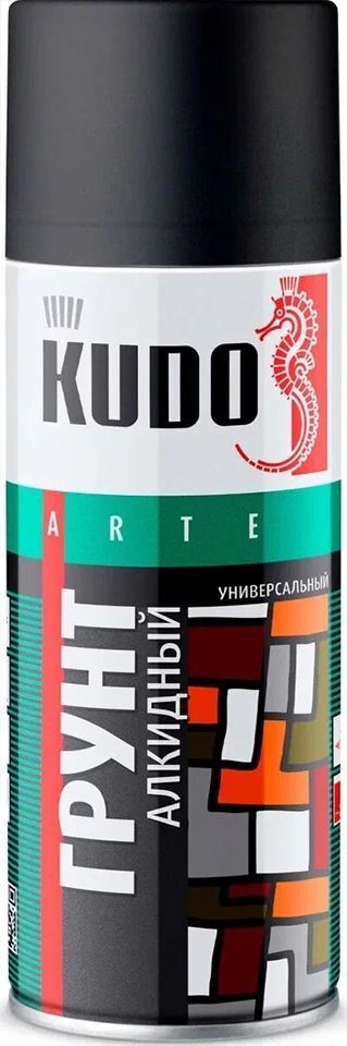 КУДО KU-2003 грунт аэрозольный алкидный универсальный черный (0,52л) / KUDO