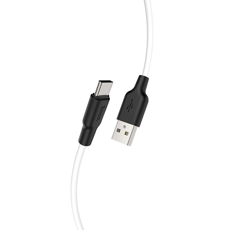 USB кабель шт.USB (A) - шт.Type-C "Hoco" X21 (особо прочный, белый) 3A, 1м 2