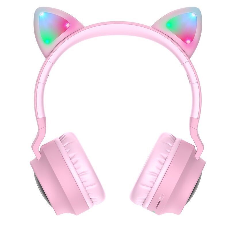 Гарнитура полноразмерная беспроводная Hoco W27 CAT EAR, розовый 2