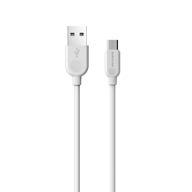 USB кабель для зарядки micro USB "BoroFone" BX14 (белый) 2,4A, 1м 2