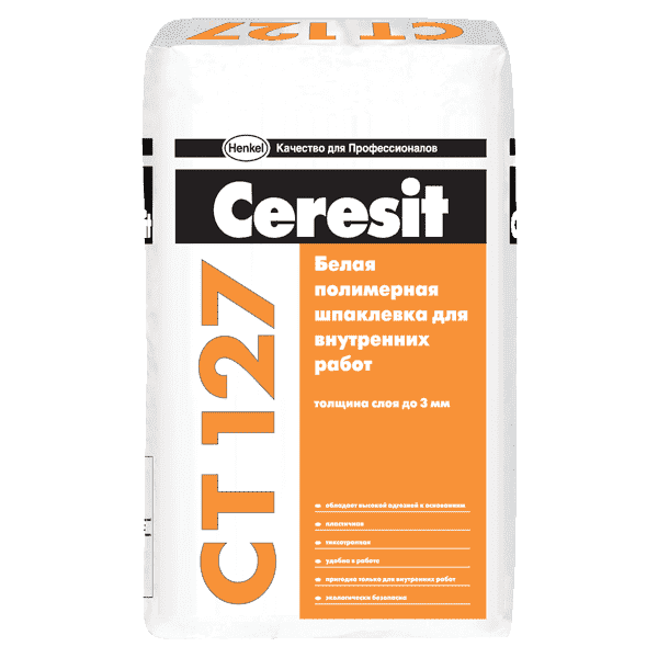 Шпаклевка полимерная Ceresit CT 127 25 кг для внутренних работ