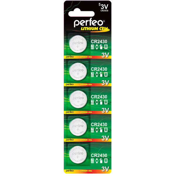 Батарейка Perfeo CR2430 5BL Lithium Cell (5) (100) #1