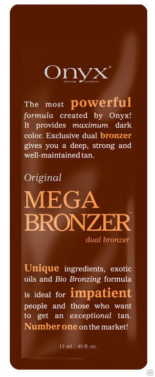 Крем для загара с двойным бронзатором ONYX "MEGA BRONZER" (12 мл)