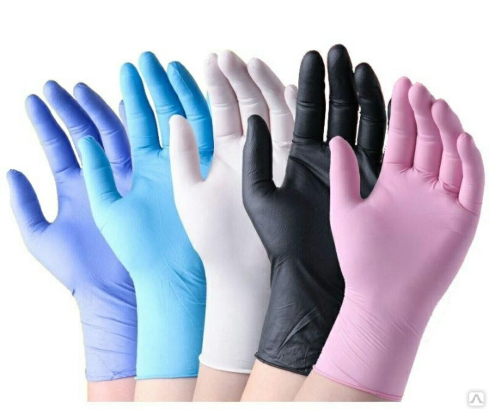 Перчатки нитриловые размер м черные 100 шт (50 пар)