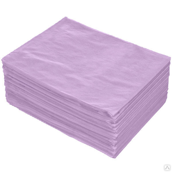 Полотенце одноразовое 35х70 пачка 50 шт. фиолетовый клейка