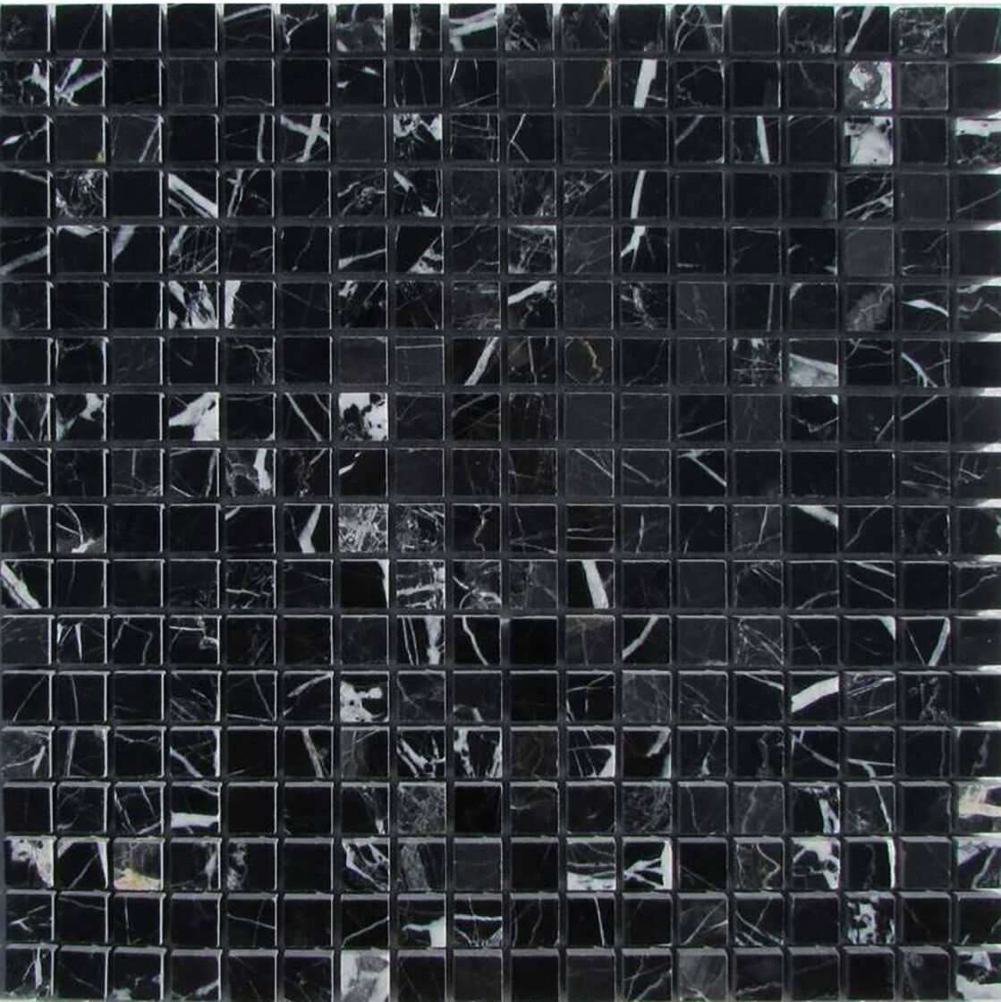 Мозаика каменная NERO MARQUINA POL 15x15х4 мм orro черная глянец