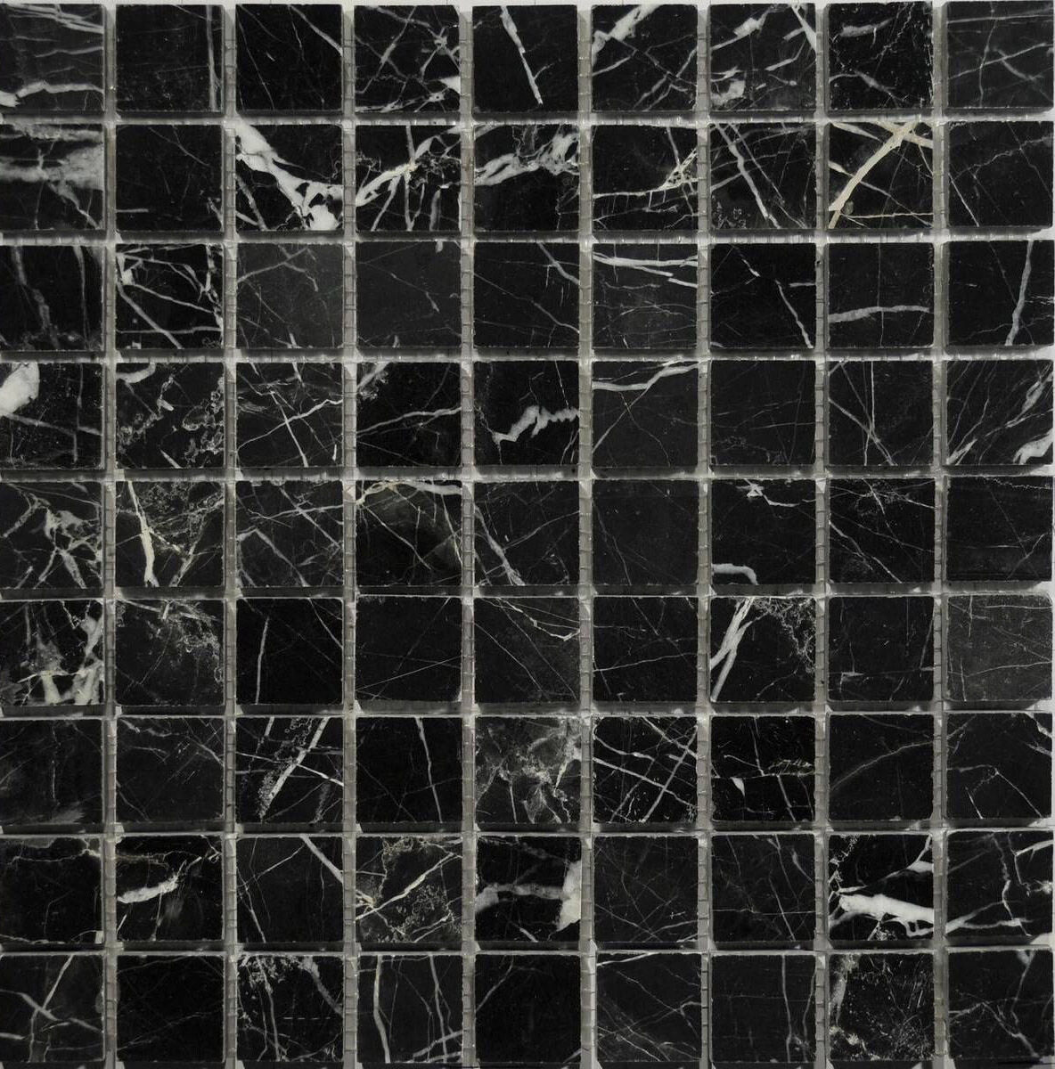 Мозаика каменная NERO MARQUINA POL 30x30х7 мм orro черная глянец