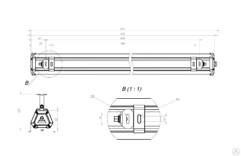 Промышленный светильник TL-PROM LINE 45 750 D120 EM 3-3,5