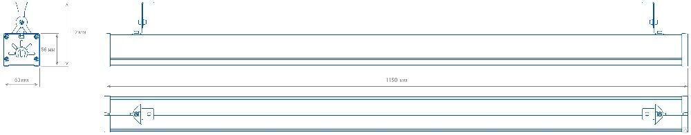 Торговый светильник TL-TRADE LINE 37 O L1150 IP65 5К