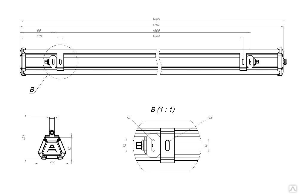 Промышленный светильник TL-PROM LINE 100 750 D120 EM 6-7