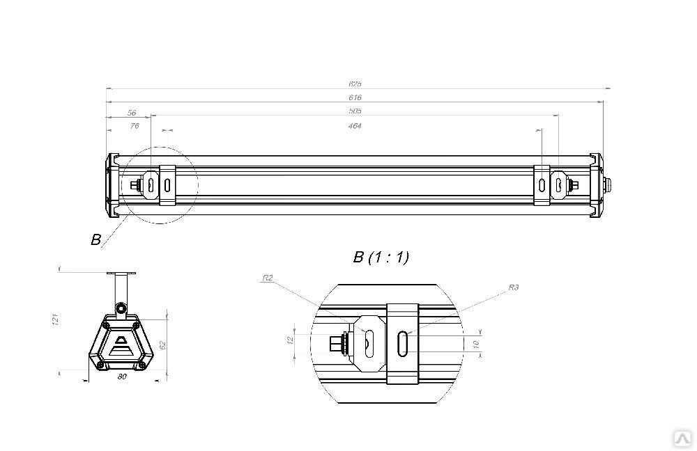 Промышленный светильник TL-PROM LINE 33 750 D120 EM 3-3,5
