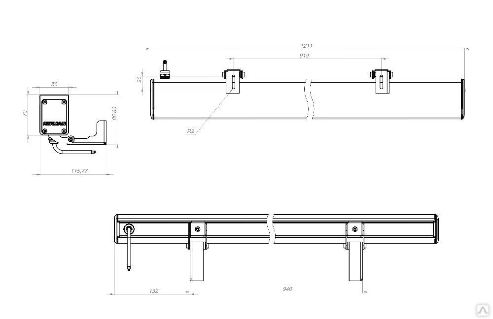 Архитектурный светильник TL-ARCH 50 L1200 740 D20