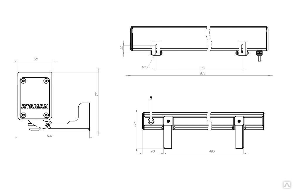 Архитектурный светильник TL-ARCH 30 L600 740 D 50х15