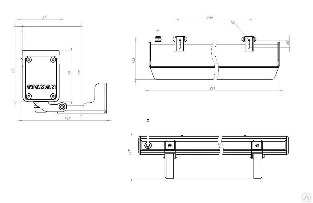 Архитектурный светильник TL-ARCH 40 L900 740 D50