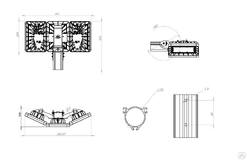 Периметральный светильник TL-AREA APS 125 5K F3 K15-W-K15