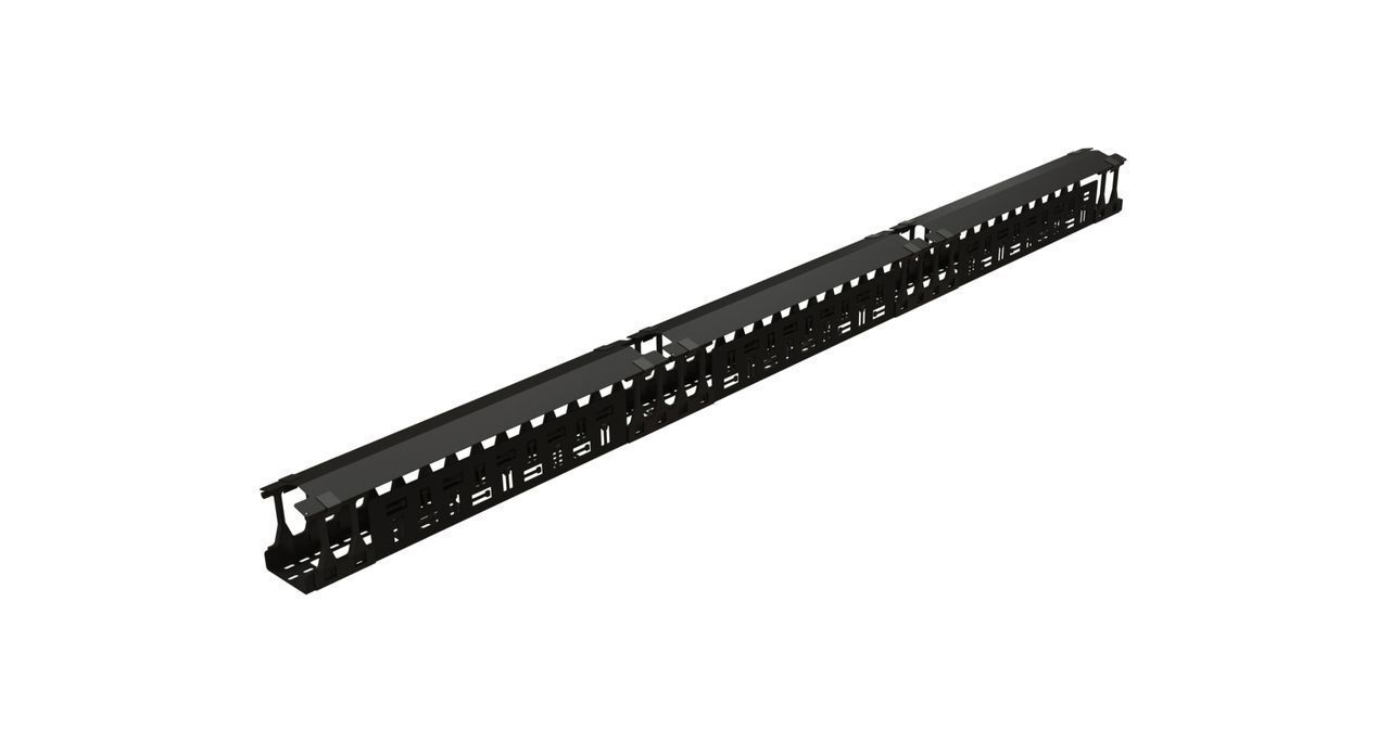 Вертикальный кабельный организатор для шкафов TSR, с крышкой, для профиля тип 1 Hyperline CMF-R47U-F106-СS-RAL9005