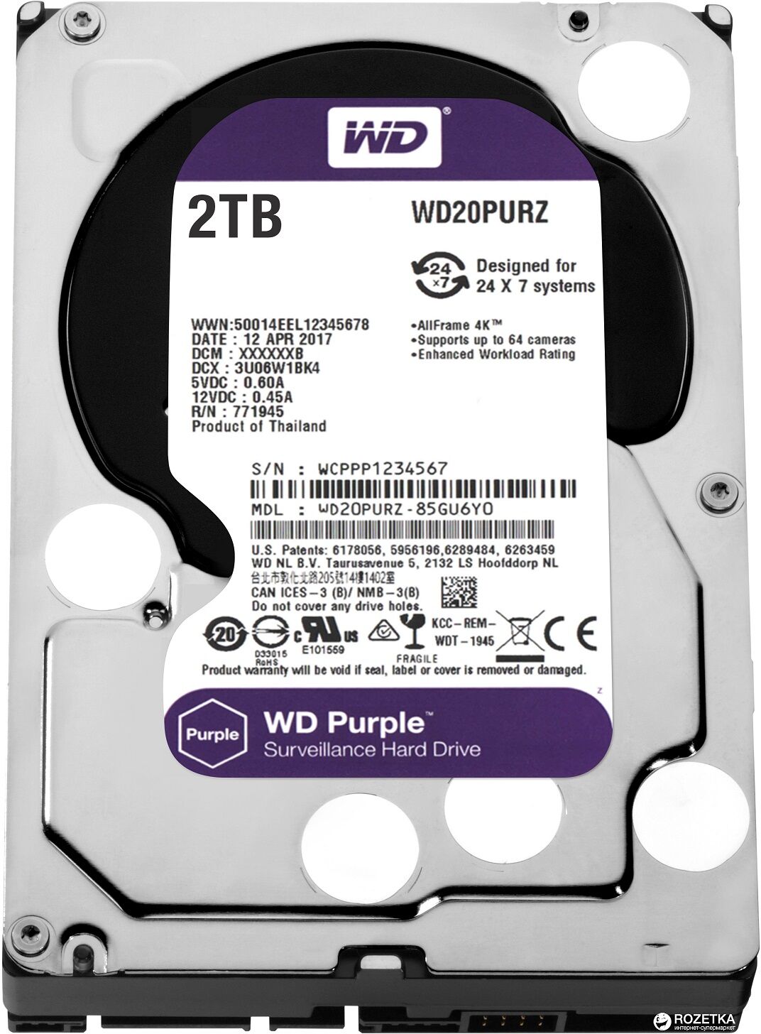 Жёсткий диск WD Purple WD20PURZ WesternD