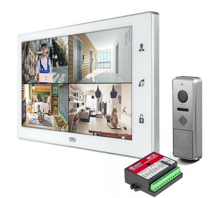 Комплект видеодомофона CTV-DP4102FHD FULL HD с блоком сопряжения Даксис МСК