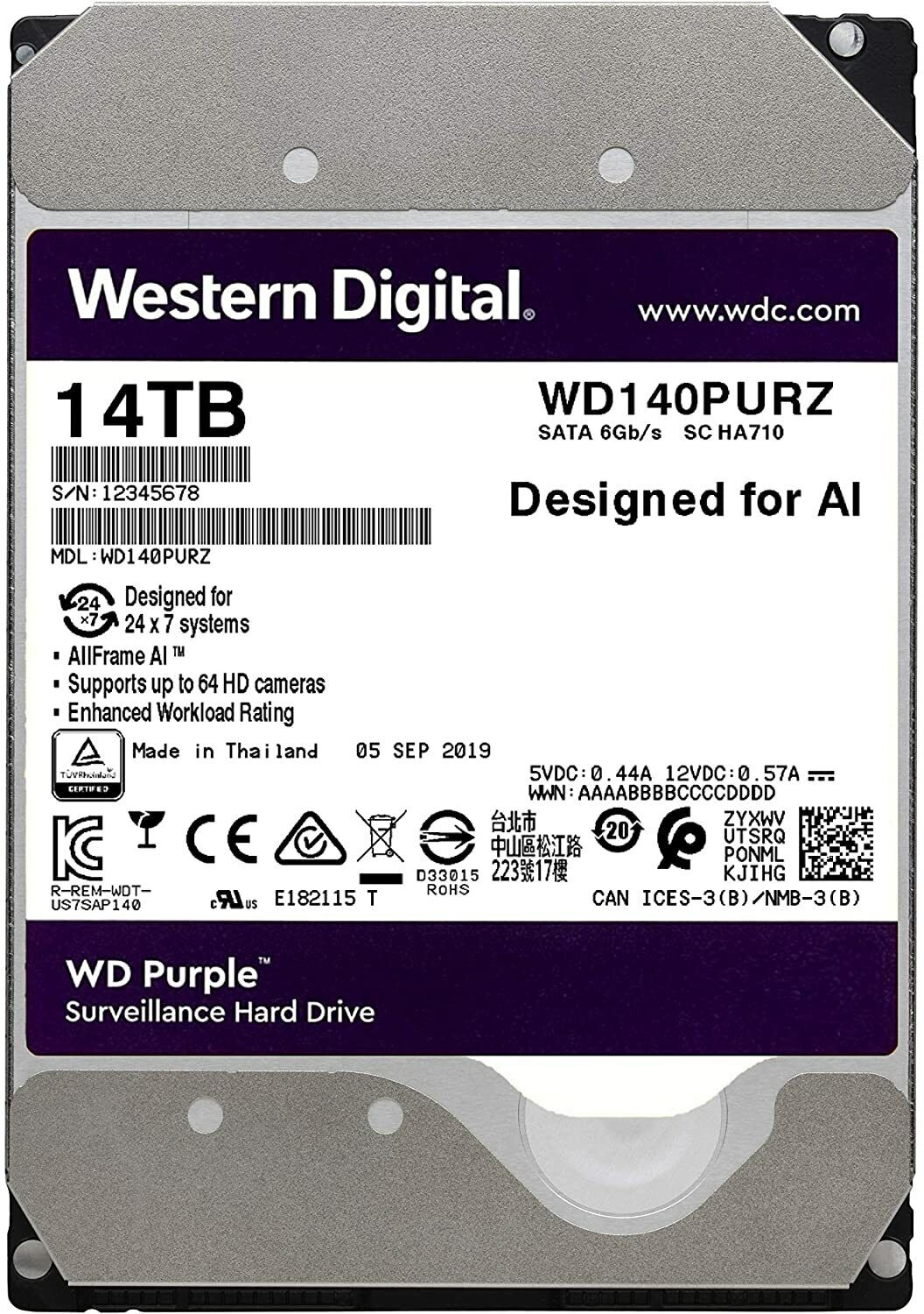 Жесткий диск HDD WD140PURZ WesternD