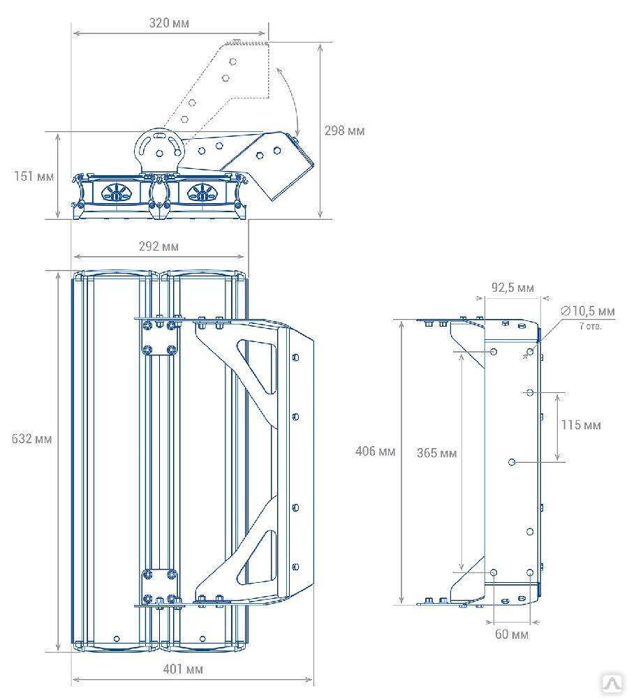 Промышленный светильник TL-PROM SM 255 4К FL D
