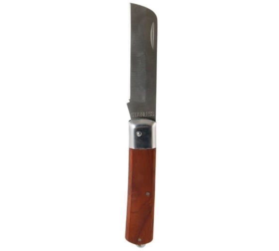 Нож электрика НЭ-01 205мм деревянная рукоятка МастерЭлектрик 1003-0105