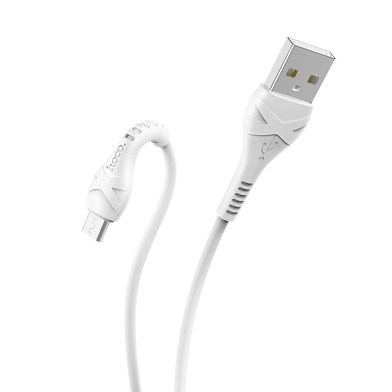 USB кабель для зарядки micro USB "Hoco" X37 силиконовый, белый 2,4A, 1м 1