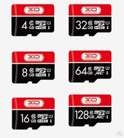 Карта памяти XO Micro SD 8gb, черно-красная