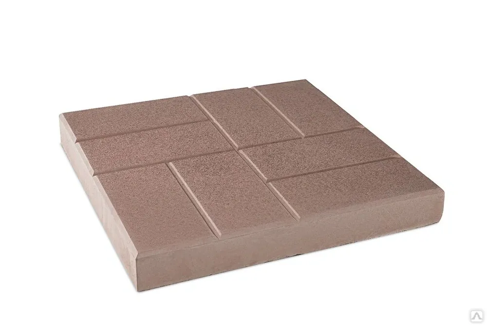 Тротуарная плитка 8 кирпичей (шагрень) 300 х 300 х 30, коричневая
