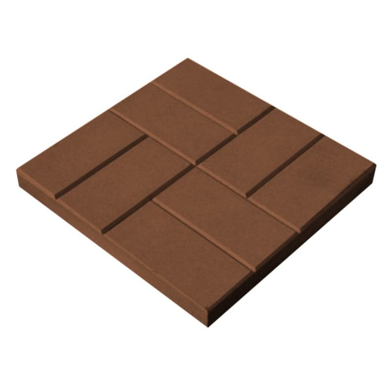 Тротуарная плитка 8 кирпичей (шагрень) 300 х 300 х 60, темно коричневая