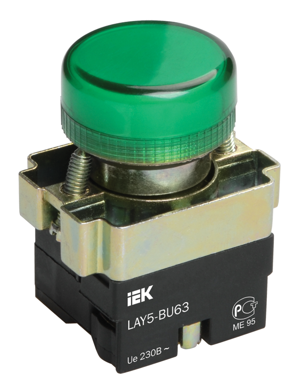 Индикатор LAY5-BU63 зеленого цвета диам. 22мм IEK