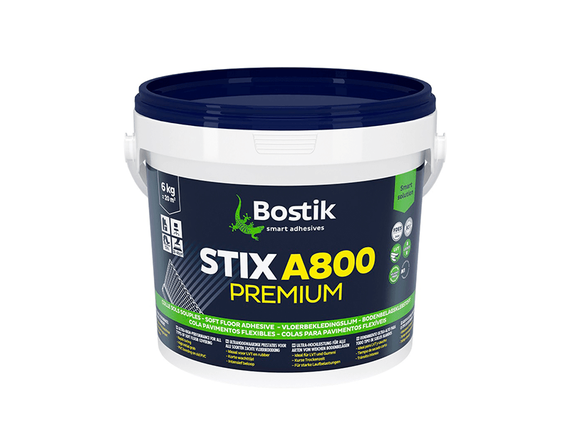 BOSTIK высокоэффективный акриловый клей для напольных покрытий STIX A800 PREMIUM 18 кг|6 кг 2