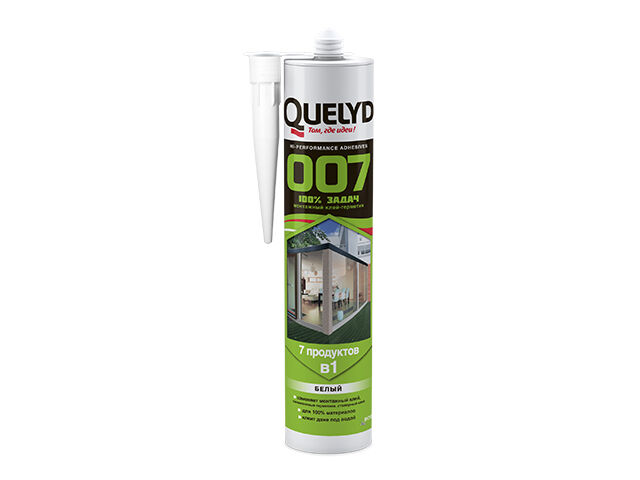 QUELYD 007 Клей-герметик Универсальный Белый 290 мл