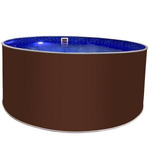 Каркасный бассейн Лагуна круглый 3,66 х 1,25 м, панель 0,6 мм (цвет: тёмный шоколад RAL 8017), цена за 1 компл