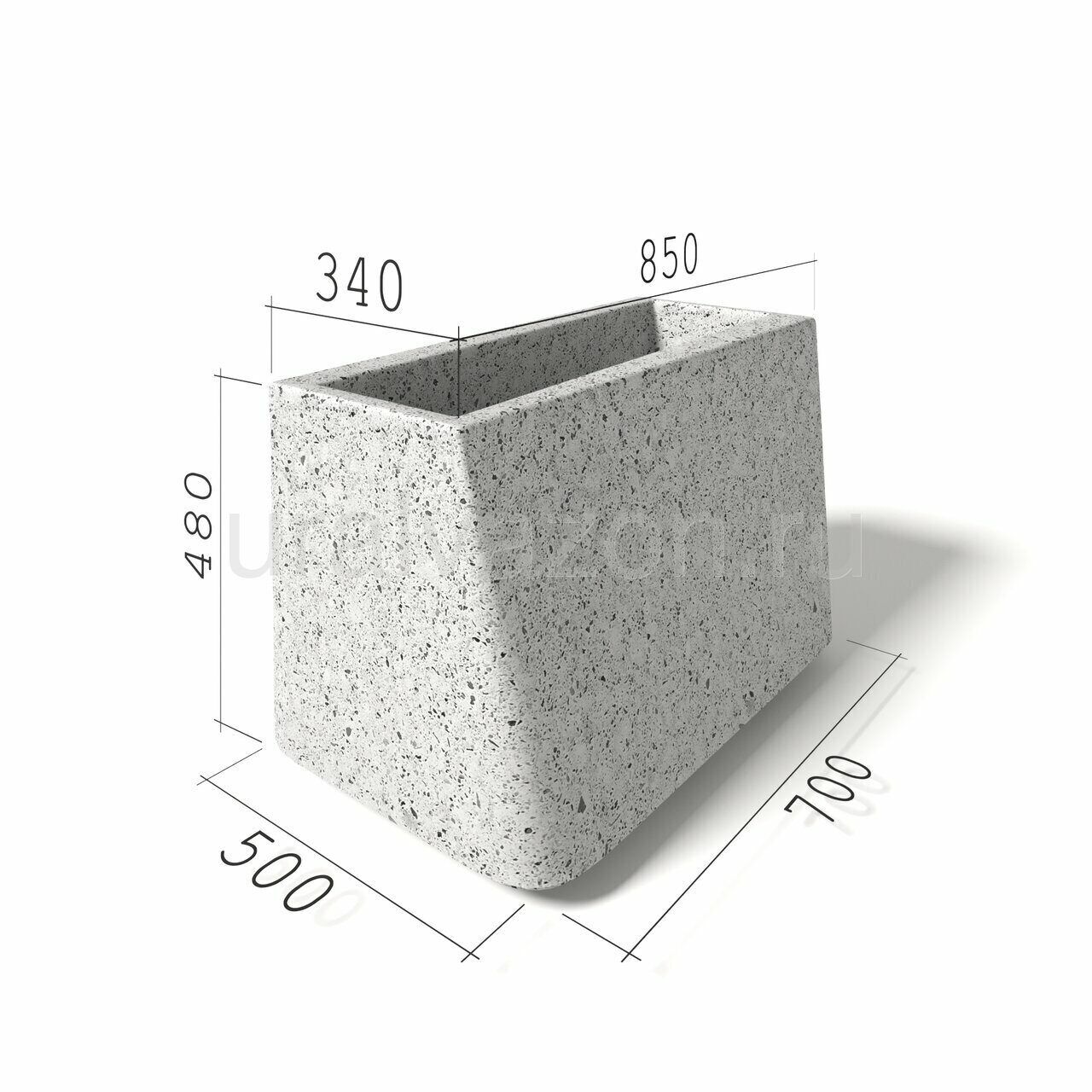 Вазон бетонный БЦ-13 850х500х480 мм (мрамор «шахматка»)