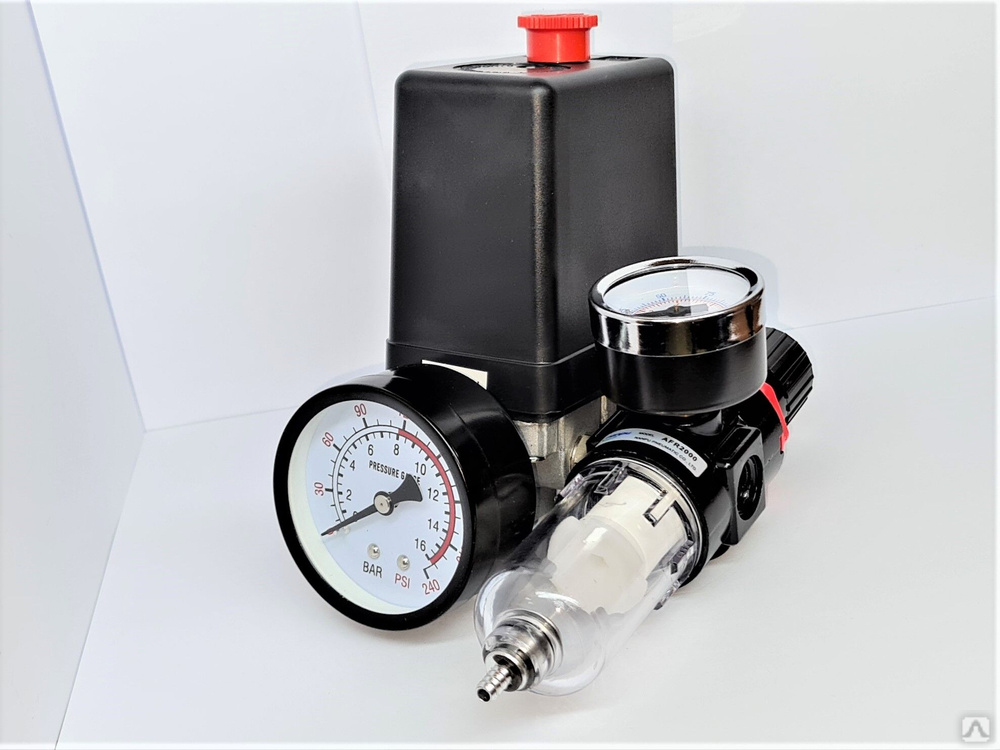 Редуктор фильтр прессостат давления с манометром в сборе для воздушного ...