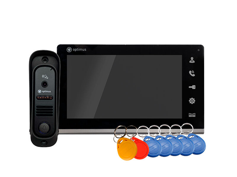 Комплект видеодомофона Optimus Leader 2.0 IK-7.0(b+b). Монитор 7˝ TFT LCD, Панель 700ТВЛ, 65°