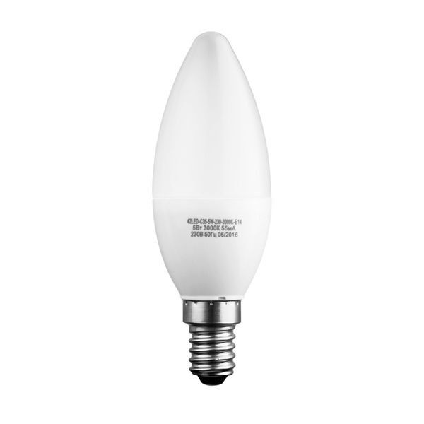 Лампа светодиодная Sweko 42LED-C35-5W-230-6500K-Е14, "свеча матовая"