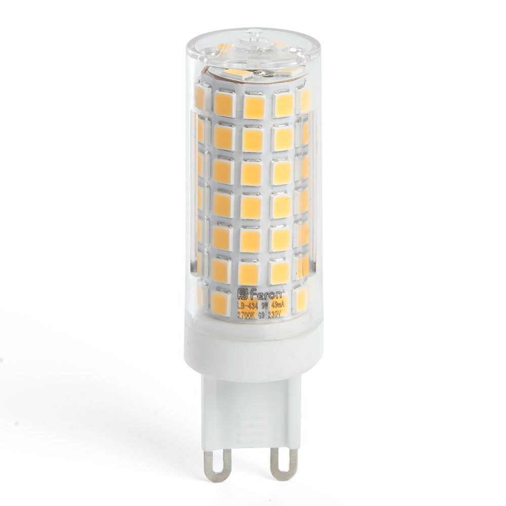 Лампа светодиодная LED 9вт 230в G9 теплый капсульная FERON