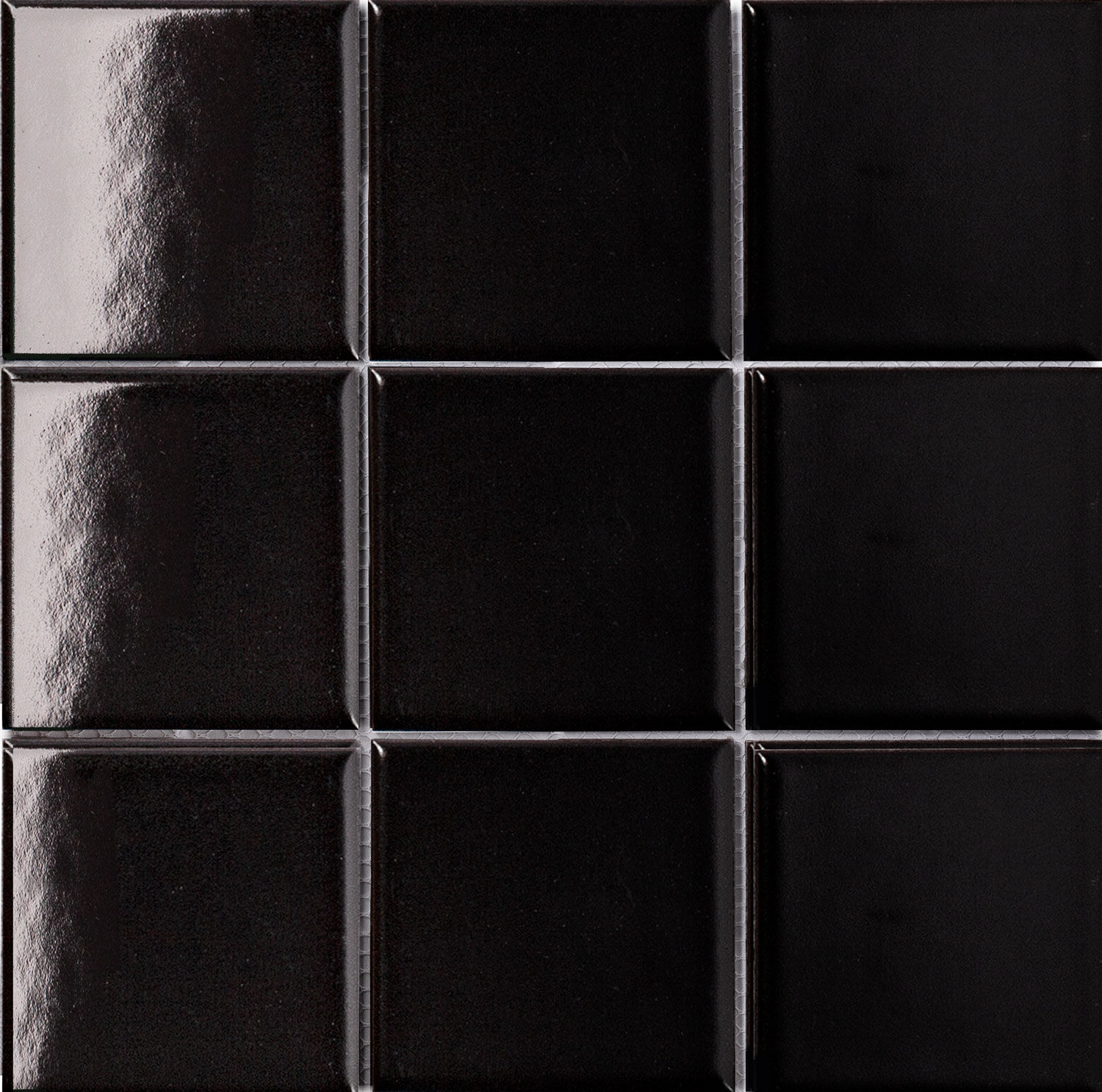 Керамическая мозаика 10х10 см Black Glossy 97х97 Starmosaic черная глянцевая